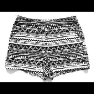 Navy blue and white women’s shorts.